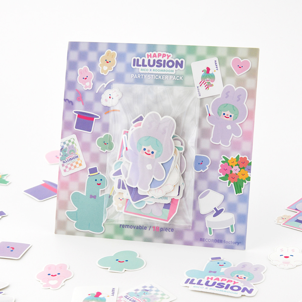 HAPPY ILLUSION PARTY STICKER PACK