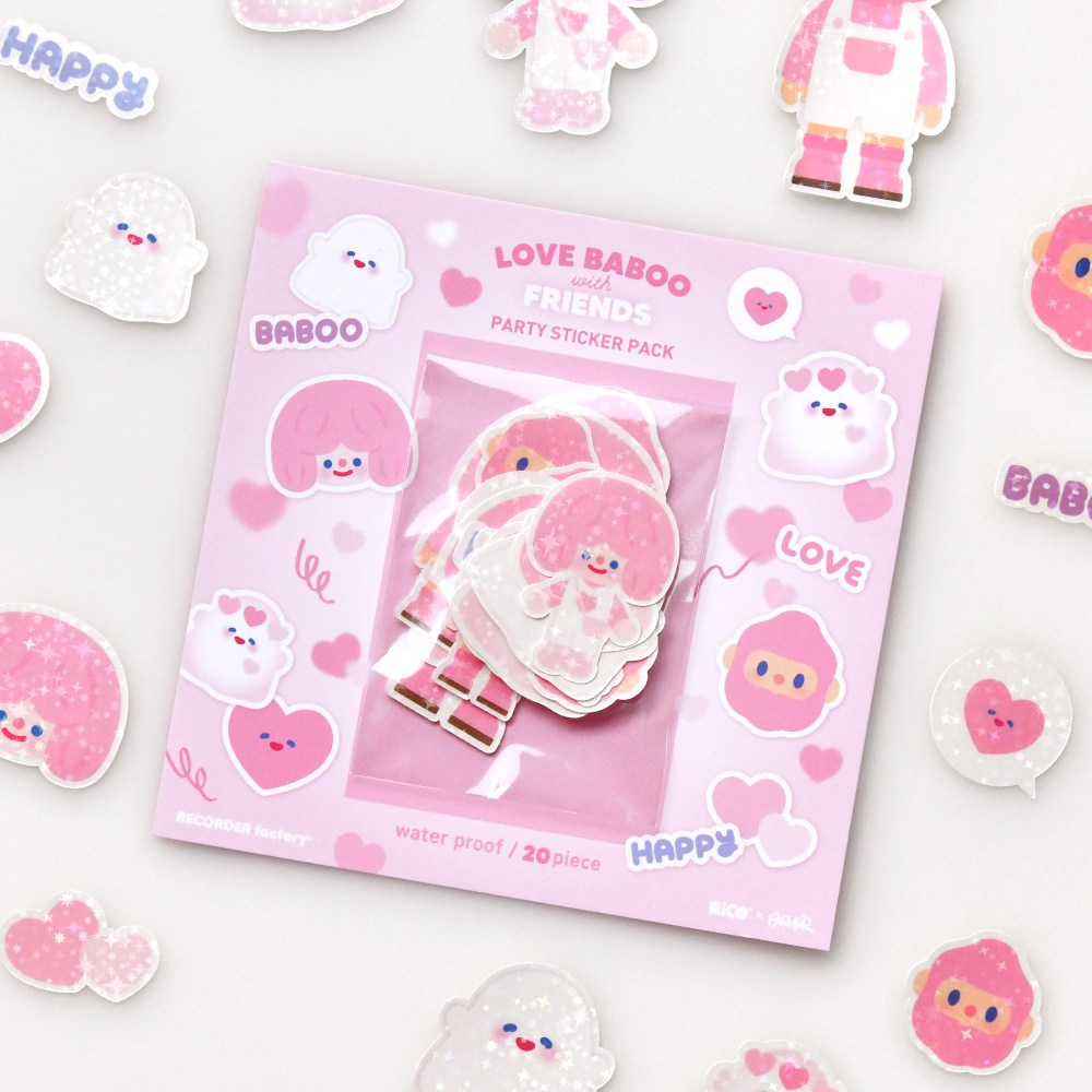 LOVE BABOO with FRIENDS PARTY STICKER PACK