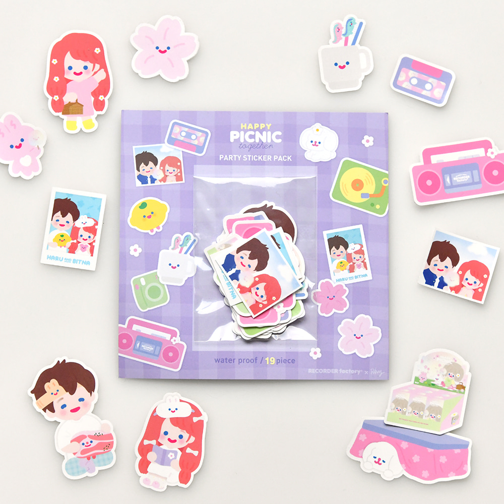 HAPPY PICNIC TOGETHER PARTY STICKER PACK