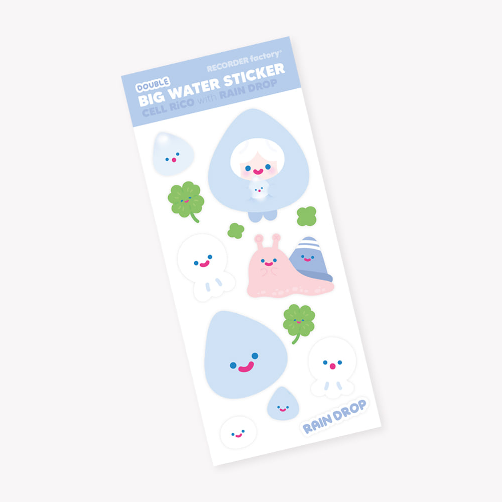 DOUBLE BIG WATER STICKER - CELL RiCO with RAIN DROP